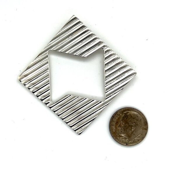 Tiffany & Co Estate Abstract Brooch Sterling Silver 14.8 Grams TIF221 - Picture 7 of 10